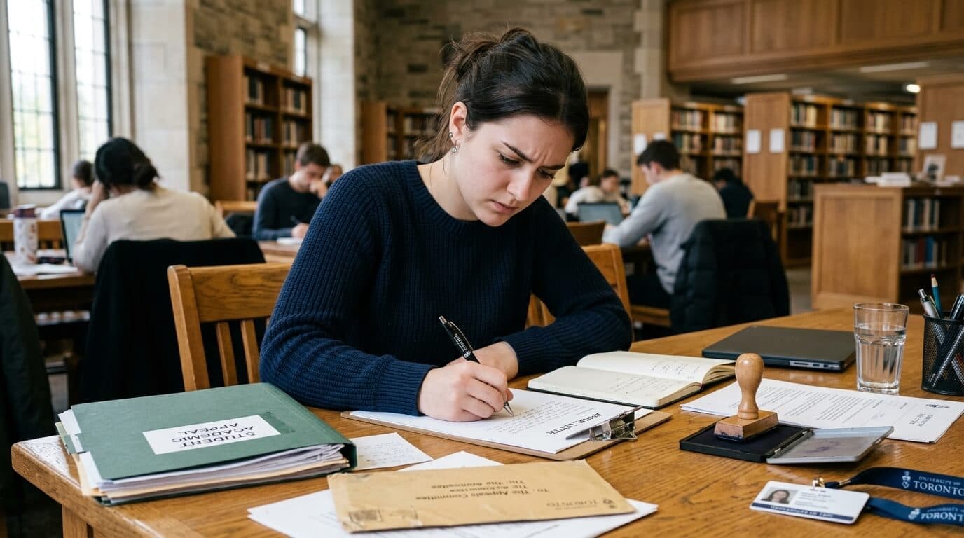 Brief mit Bescheid und Stift auf Schreibtisch